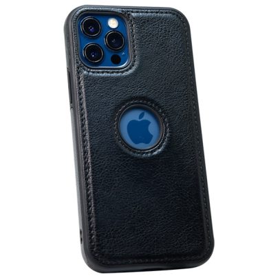 iPhone 12 Pro leather case back cover black india product 1