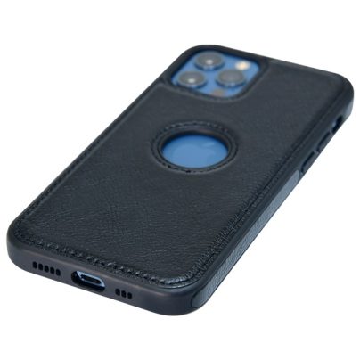 iPhone 12 Pro leather case back cover black india product 11