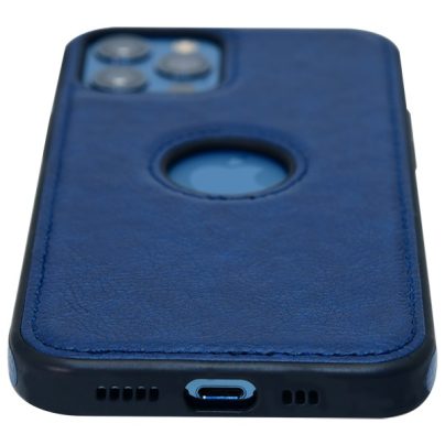 iPhone 12 Pro leather case back cover blue india product 7