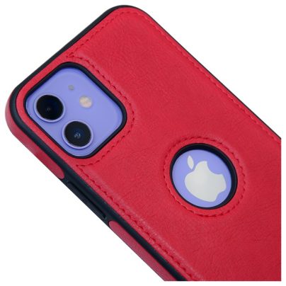 iPhone 12 leather case back cover red india product 2