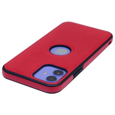 iPhone 12 leather case back cover red india product 3