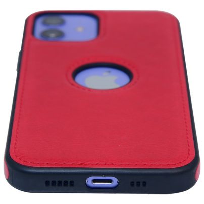 iPhone 12 leather case back cover red india product 9