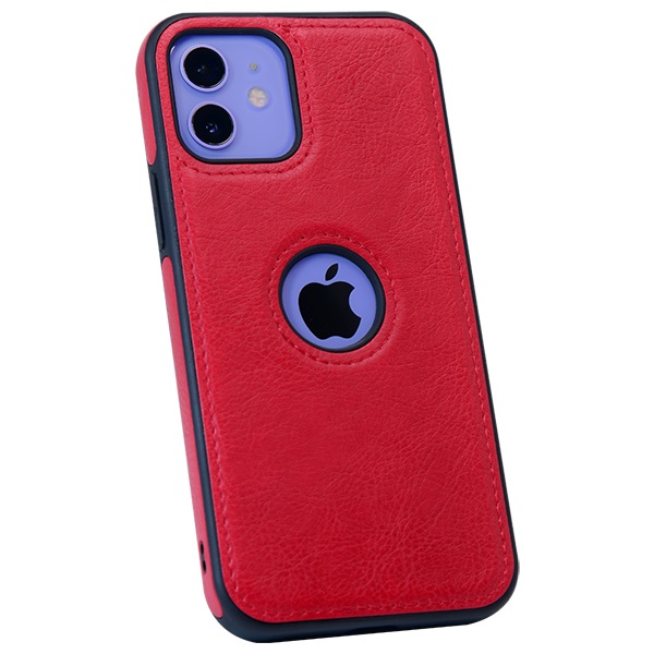 iPhone 12 mini leather case back cover Red india product 1