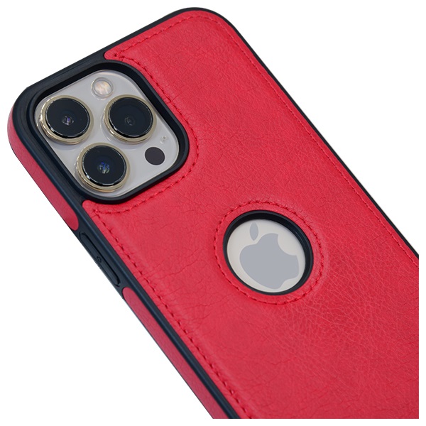 iPhone 13 Pro Max leather case back cover Red india product 2