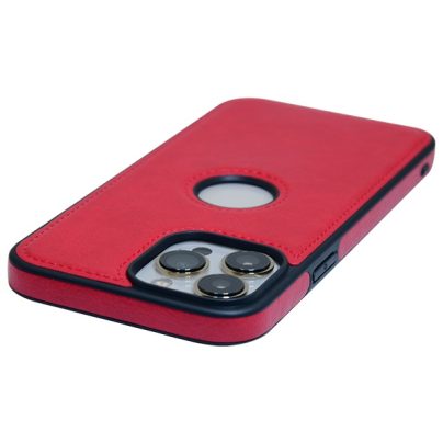 iPhone 13 Pro Max leather case back cover Red india product 3