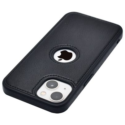 iPhone 14 Plus leather case back cover black india product 3 1