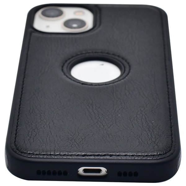 iPhone 15 Plus leather case back cover black india product 9