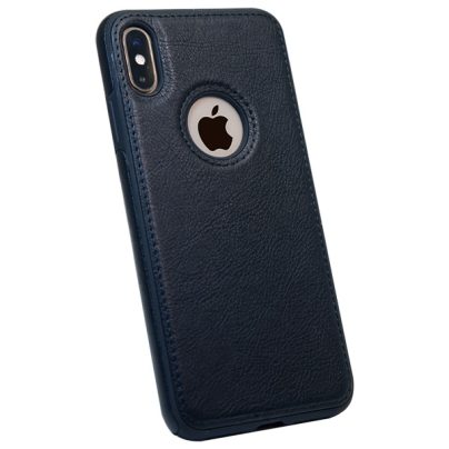 iPhone X leather case back cover black india product 1