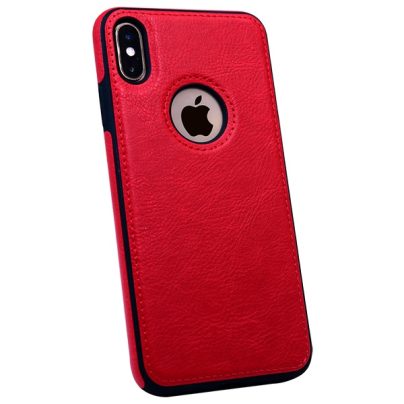 iPhone X leather case back cover red india product 1