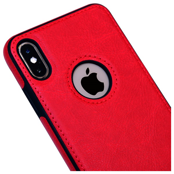 iPhone X leather case back cover red india product 2