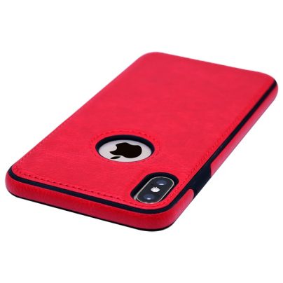 iPhone X leather case back cover red india product 3