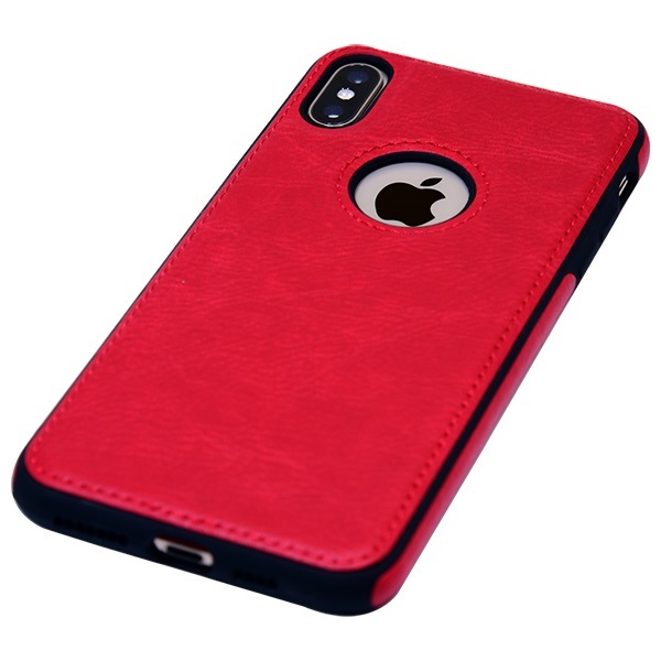 iPhone X leather case back cover red india product 4