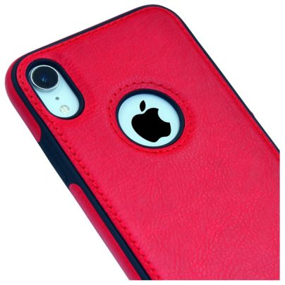 iPhone XR leather case back cover Red india product 2