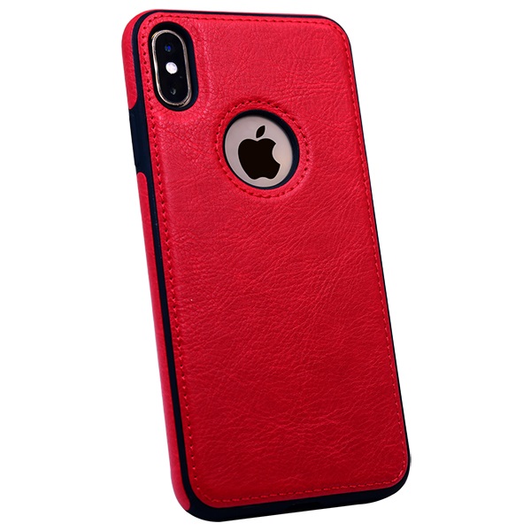 iPhone XS Max leather case back cover red india product 1