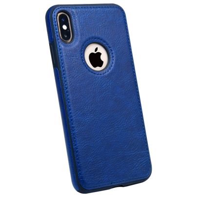 iPhone XS leather case back cover blue india product 1